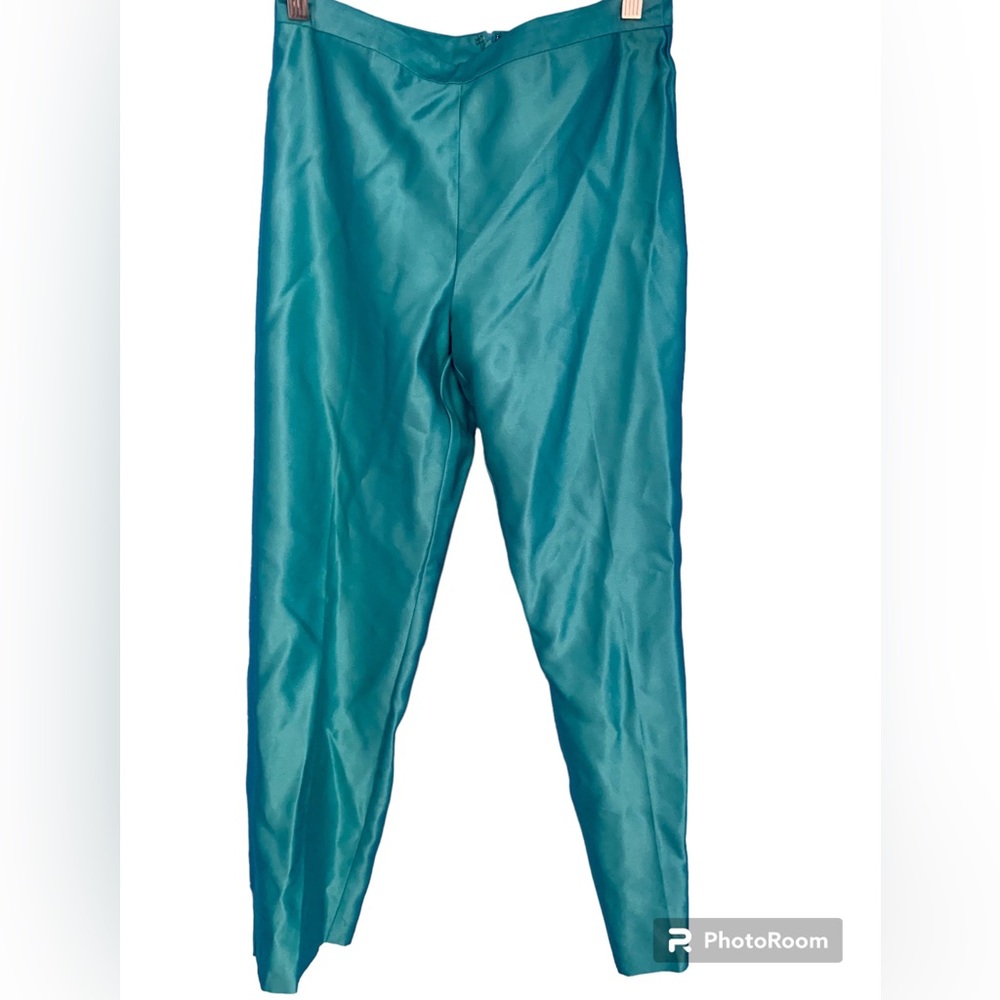 Vintage Y2K BCBGMaxAzaria Turquoise Silk Capri Pants NWT Size 2